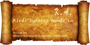Királyfalvi Agnéta névjegykártya